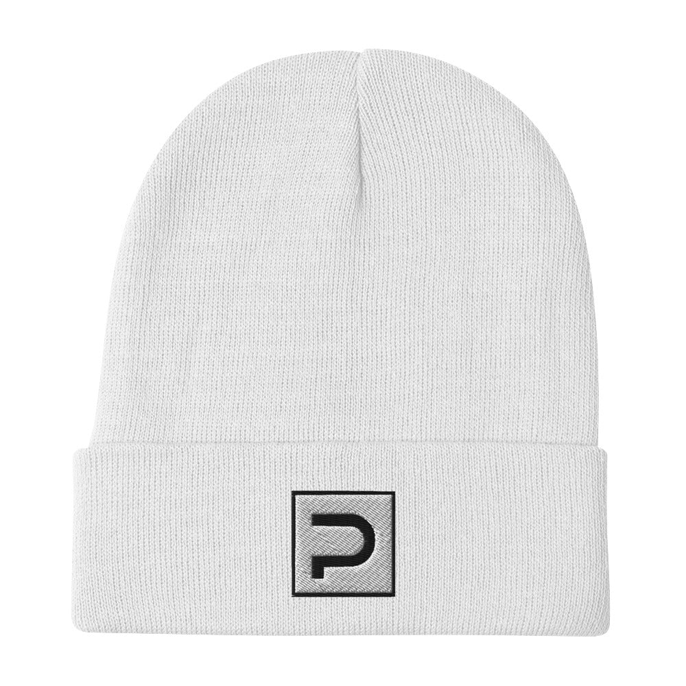 Embroidered Beanie White